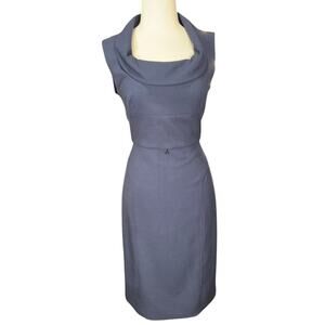 Donna Ricco New York Solid Navy Blue Size 8 Sleeveless Sheath Dress Workwear